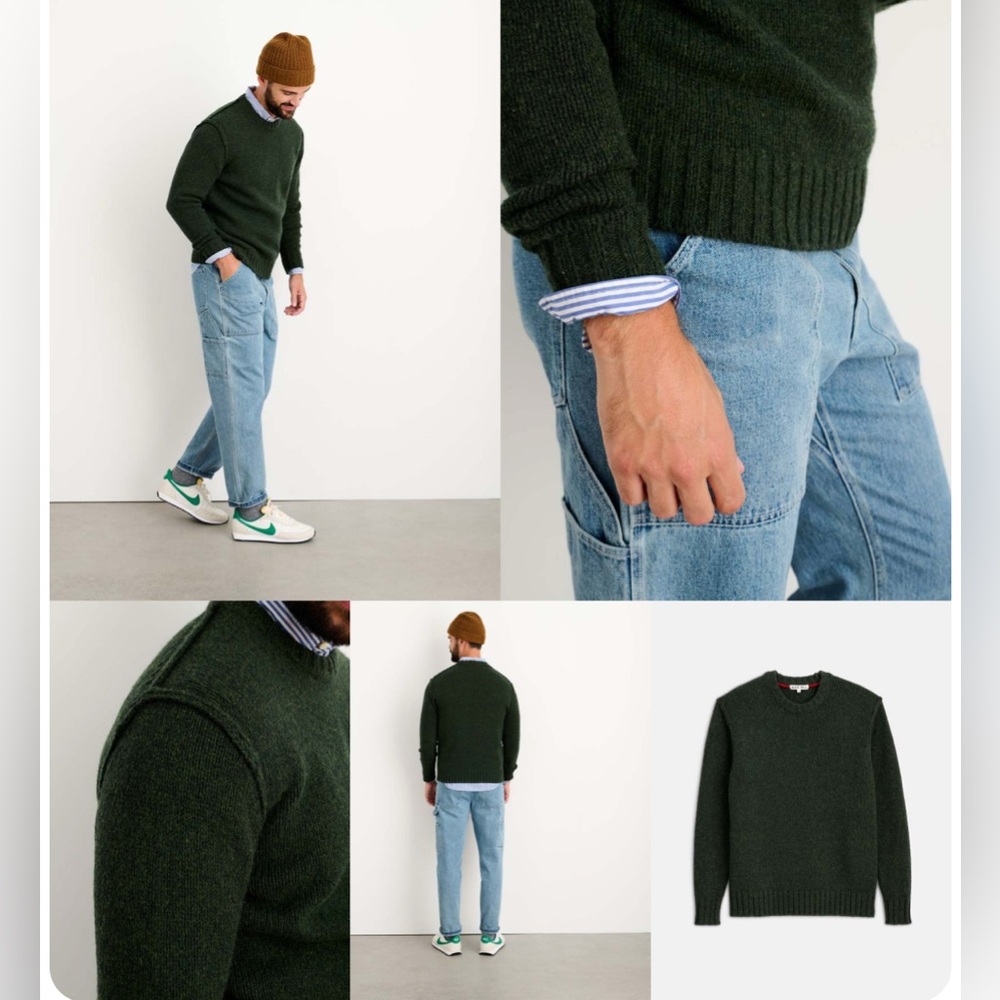 Alex Mill Reverse Seam Sweater in Loden NWT